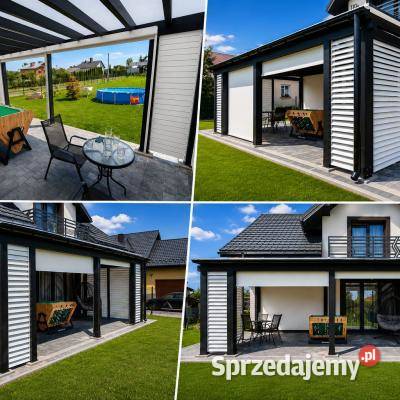 Taras drewniany zadaszenie tarasu altana pergola Ogród Janów Lubelski