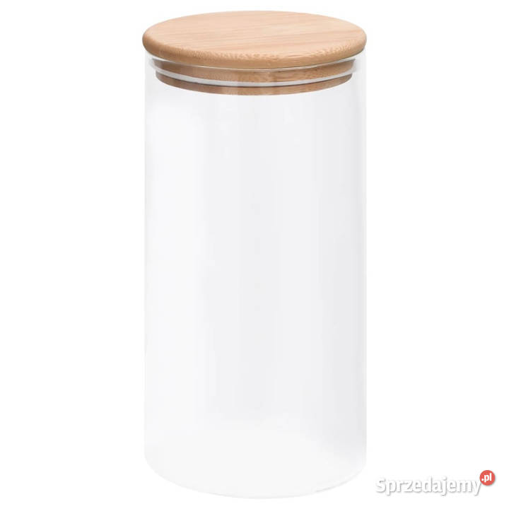 Szklane słoje z bambusową pokrywką 4 1200 ml mazowieckie Warszawa