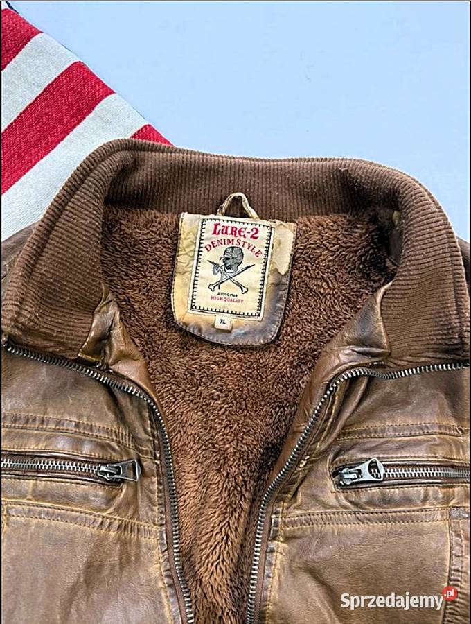 Niepowtarzalna Kurtka Skórzana Vintage Fur Swag śląskie Poraj