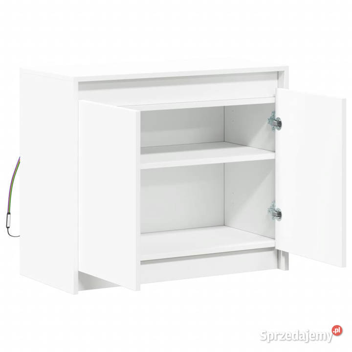 Szafka z LED biała 72x34x61 materiał