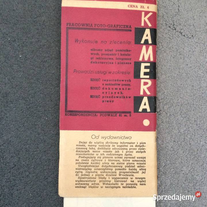2275 Plan Wrocławia i Osobny Plan Śródmieścia Antykwariat zachodniopomorskie Szczecin