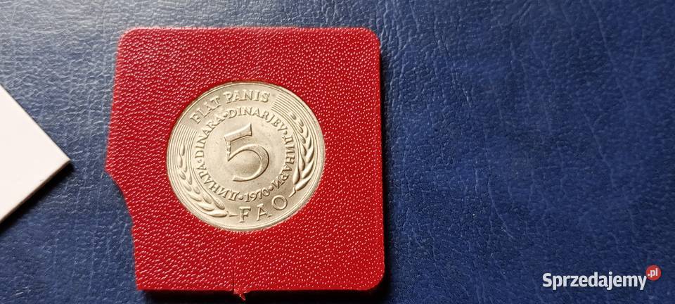 Stare monety 5 dinar 1970 FAO Jugosławia Lesko