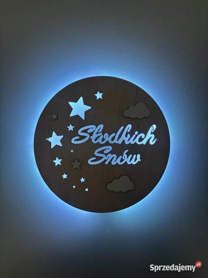 Lampka nocna dziecka led ze sklejki Rudniki