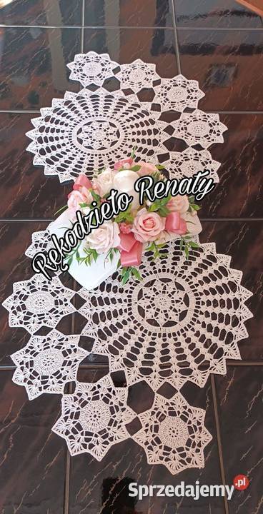 Bieżnik na szydełku rękodzieło serwetka obrus Częstochowa