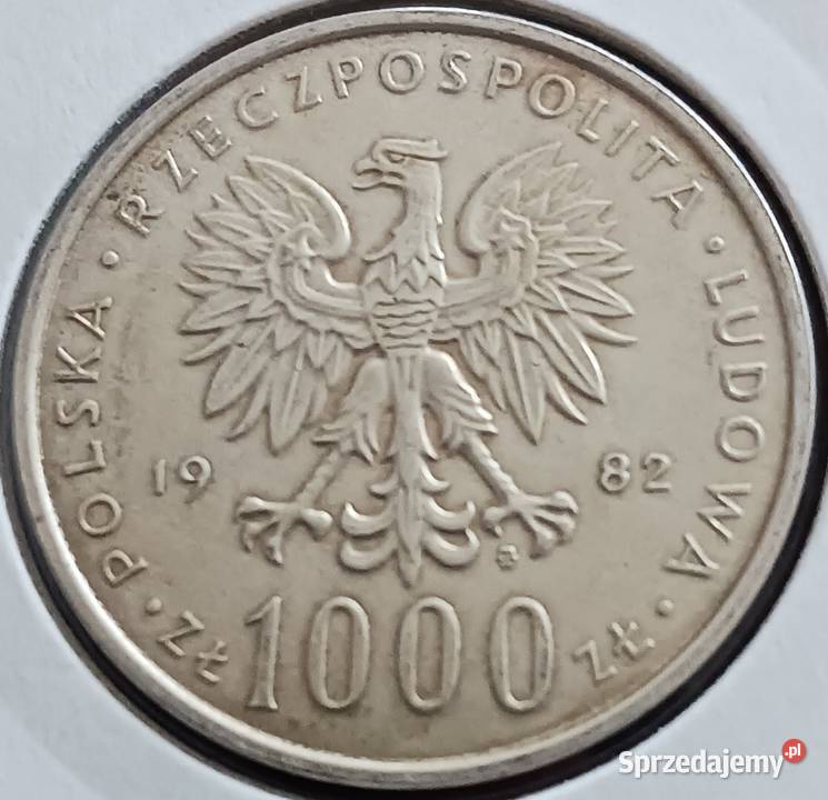 1000 Papież Jan Paweł II 1982 r 1 UNC wielkopolskie