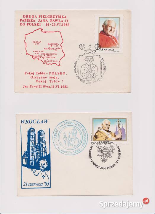 Okolicznościowe Koperty FDC z Janem Pawłem II Wrocław sprzedam