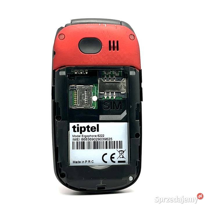 Telefon komórkowy TipTel Ergophone 6222 czerwony Warszawa sprzedam