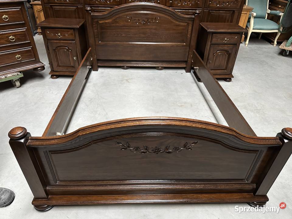 Piękna dębowa sypialnia łóżko 140 szafki komoda Sławoszewek