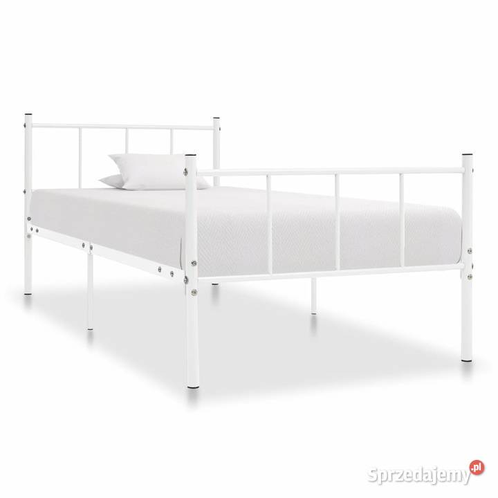 vidaXL Rama łóżka, biała, metalowa, 100 x 200 cm 284630
