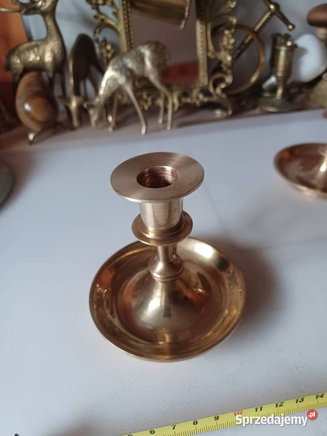 Piękny masywny mosiężny kaganek