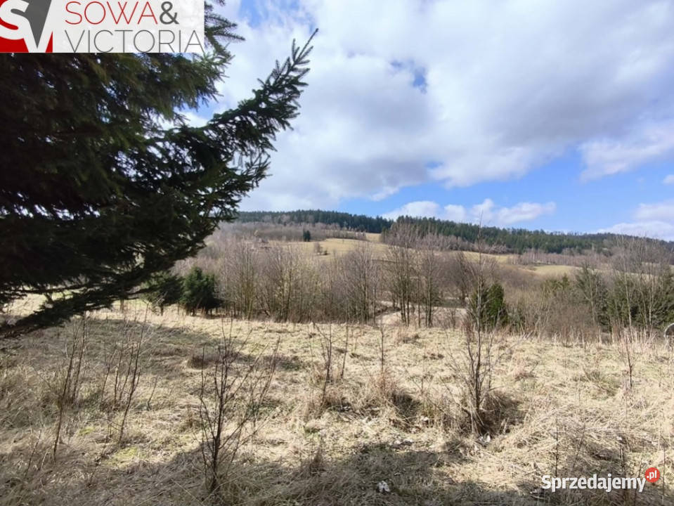 Widok na zachód słońca prąd dostępny na działce budowlana Walim sprzedam