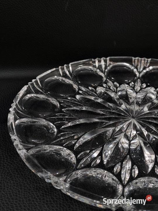 Okrągła Taca Patera Kryształowa Poddębice