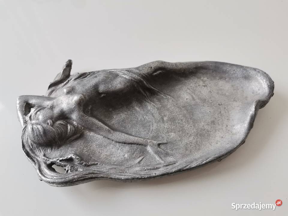 Stara metalowa popielniczka Akt Secesja śląskie Katowice
