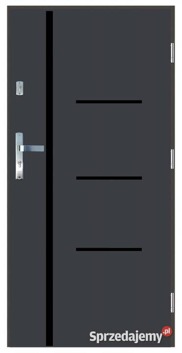Drzwi wejściowe do domu Zewnętrzne GA16 BLACK Ciemniewo