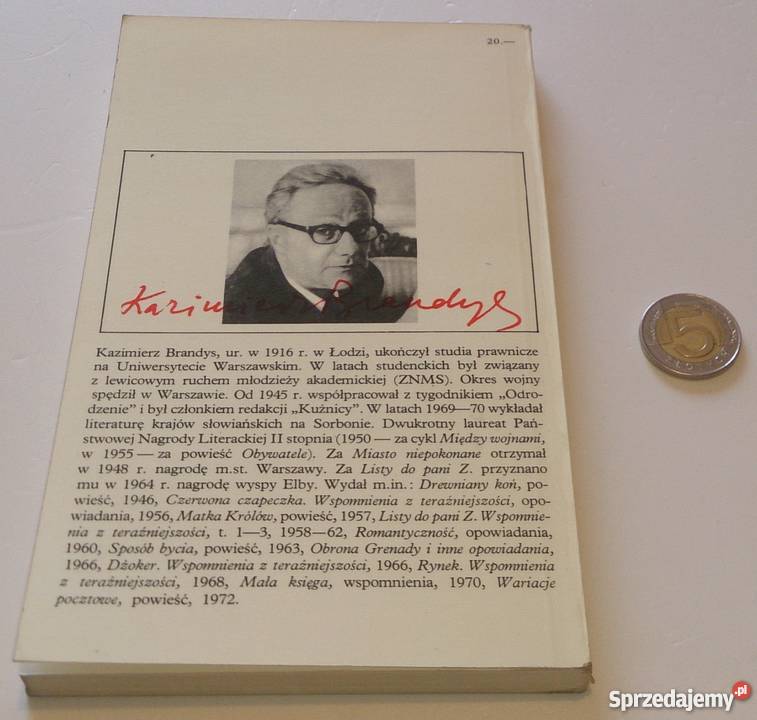 Kazimierz Brandys Miasto niepokonane Książka Rok wydania 1974 Rogoźnik