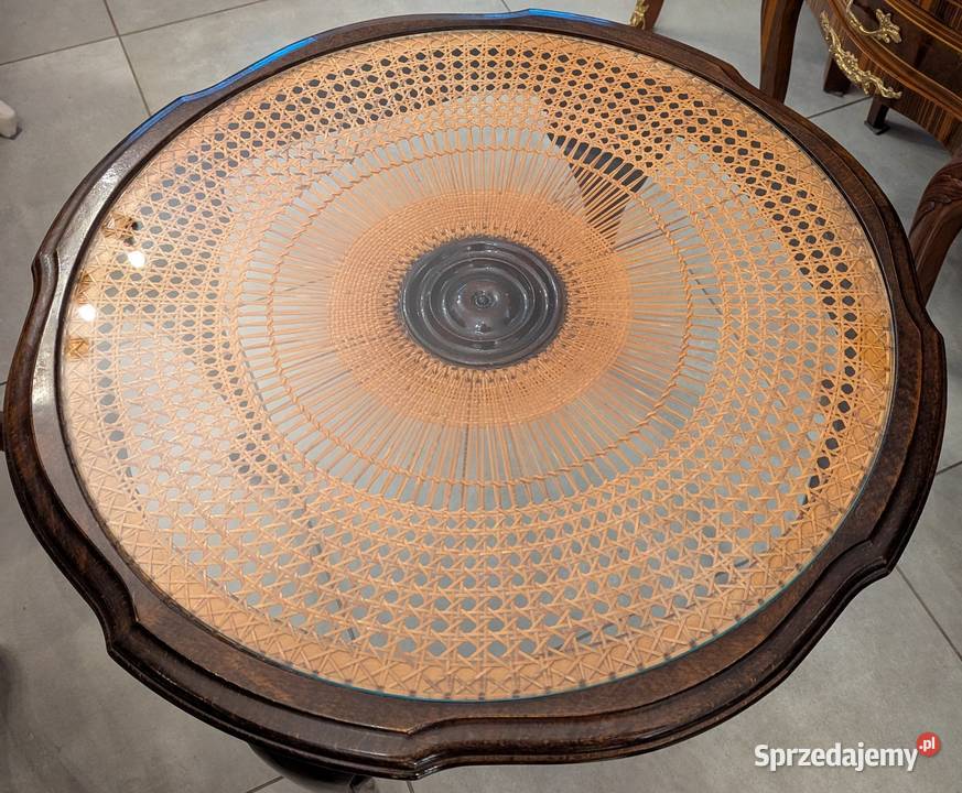 Wspaniały okrągły stolik dębowysklep Dąbrowa sprzedam