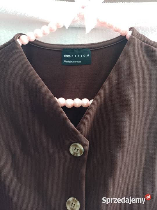 4042 ASOS Brązowa kamizelka ołówkowa z Londynu Kraków