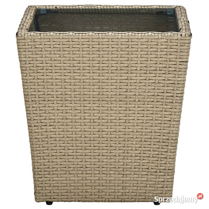 Stolik herbaciany beżowy 415x415x44 rattan PE i mazowieckie Warszawa sprzedam
