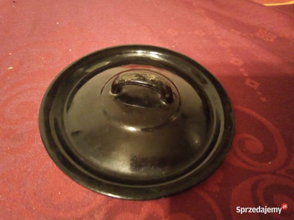Pokrywka czarna do garnka duża PRL mazowieckie Warszawa