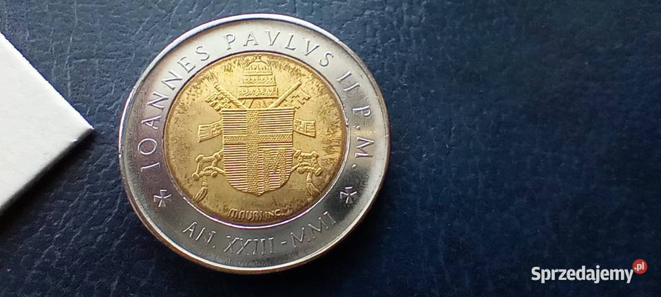 Stare monety 500 lir 2001 Watykan Numizmatyka Lesko sprzedam