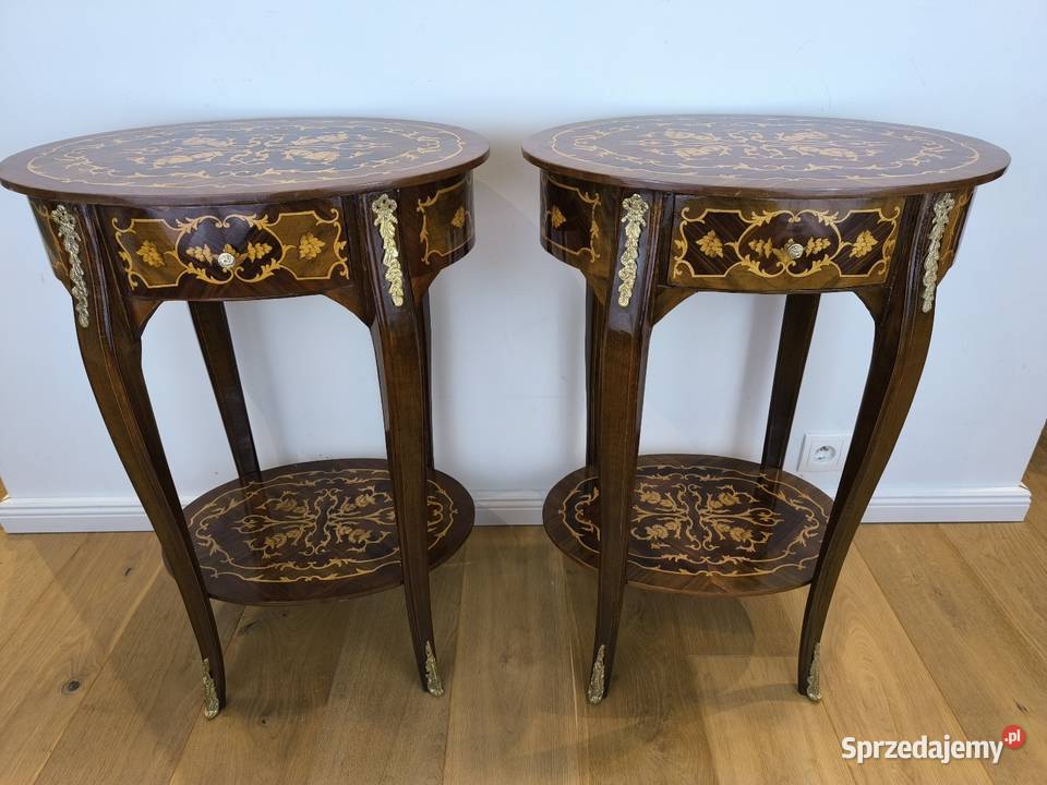 Piękna unikalna konsolka stolik intasjowana Łódź