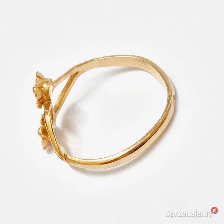 Złoty PIERŚCIONEK 14K piękne KWIATY GUSTOWNY Warszawa sprzedam