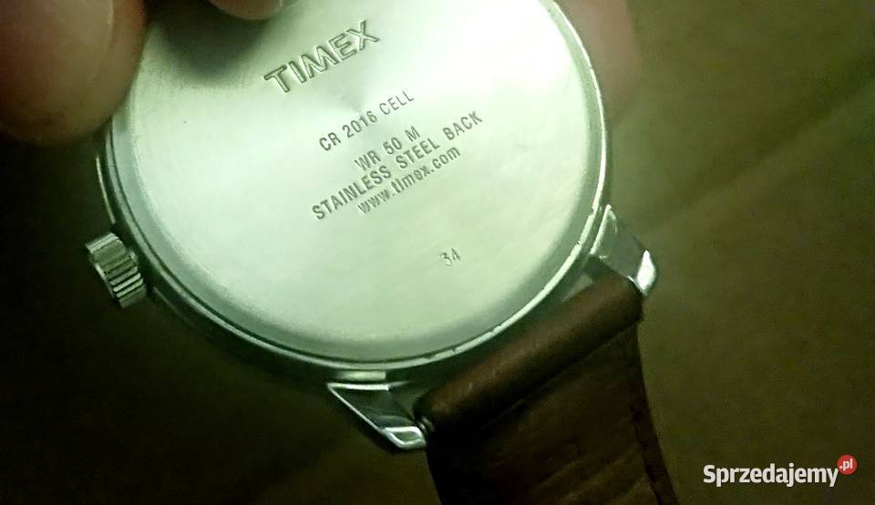 Zegarek Timex Męski 43mm Indiglo 50M Pasek Ecru