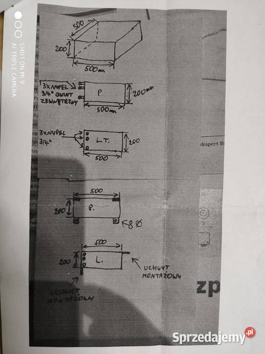 Zbiornik wyrównawczy 500x500x200 stal nierdzewna Pszczyna