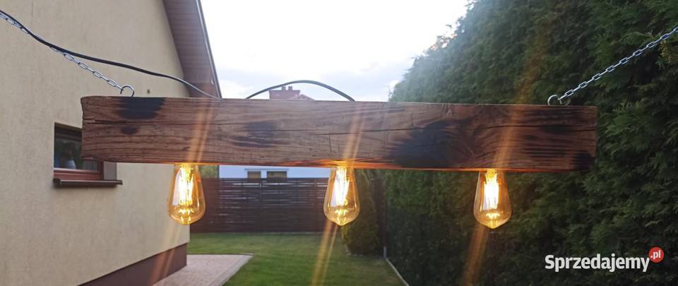 Lampa rustykalna bela drewniana lubelskie Łuków