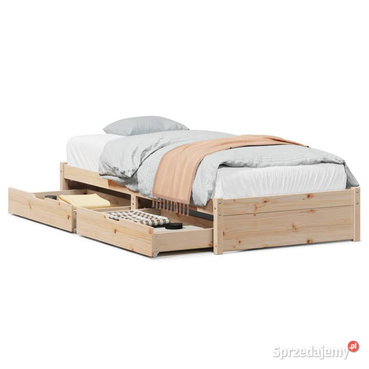 Rama łóżka bez materaca lite drewno sosnowe 195cm
