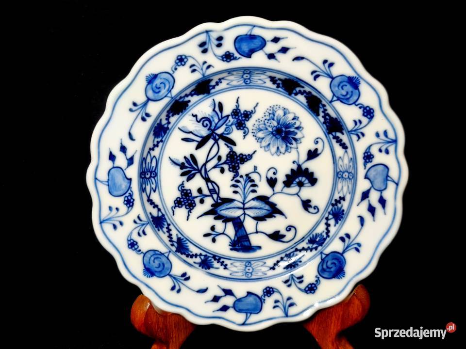 Talerz kobaltowy Meissen Porcelana i szkło lubelskie Chełm