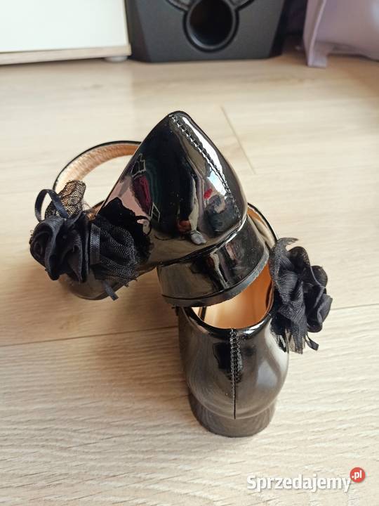 Buty baleriny dziewczęce czarne lakierki 30 Płock