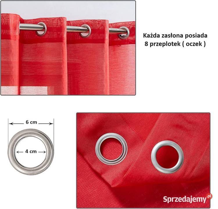 zasłony LINDO 215x138 czerwone Zasłony Zamość sprzedam