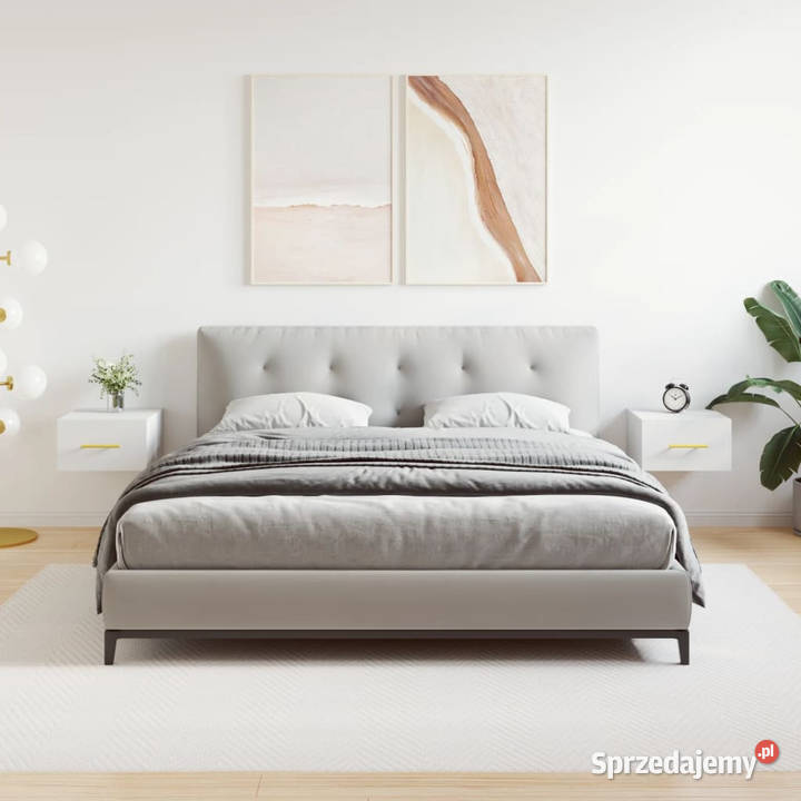 Wiszące szafki nocne 2 białe 35x35x20 WM829789