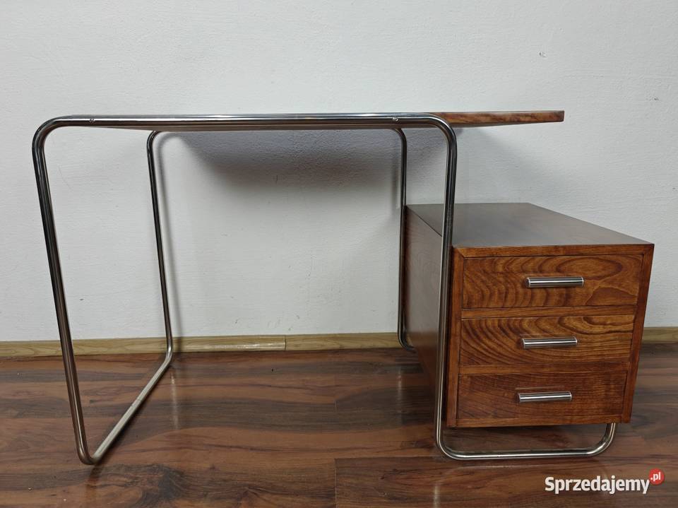 Biurko ciemny brąz chrom czereśnia Bauhaus Art Warszawa sprzedam