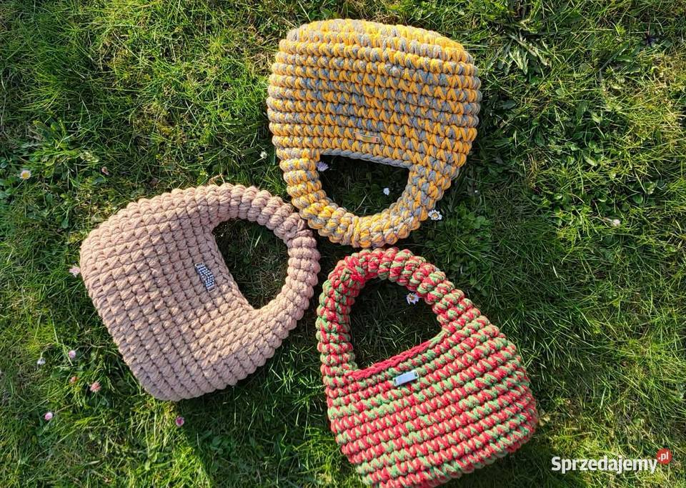 Torebka ze sznurka handmade Do ręki  Józefów