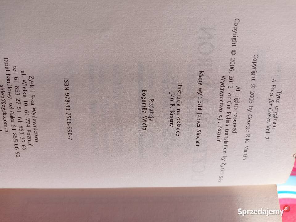 Uczta wron książki używane podręczniki mazowieckie Warszawa sprzedam