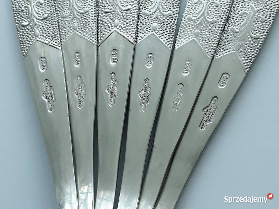 Łyżki obiadowe 2 ROŚLINNY Gerlach sztućce PRL Dąbrowa Górnicza