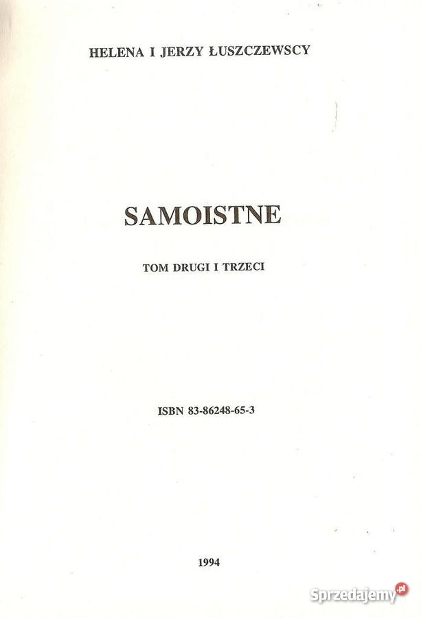 SAMOISTNE Helena i Jerzy Łuszczewscy tom II i II Książki naukowe i popularnonaukowe Złotów