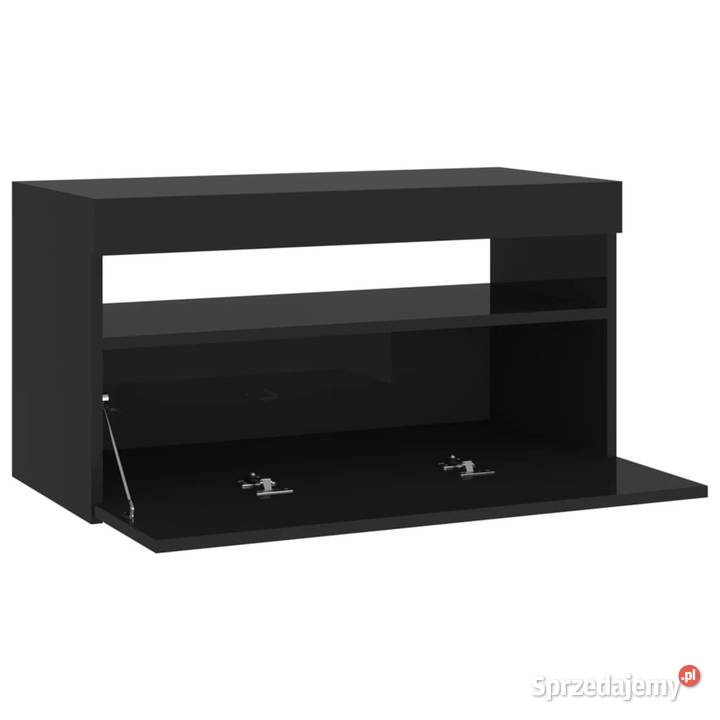 Szafka pod TV z oświetleniem LED czarna 75x35x40 Warszawa