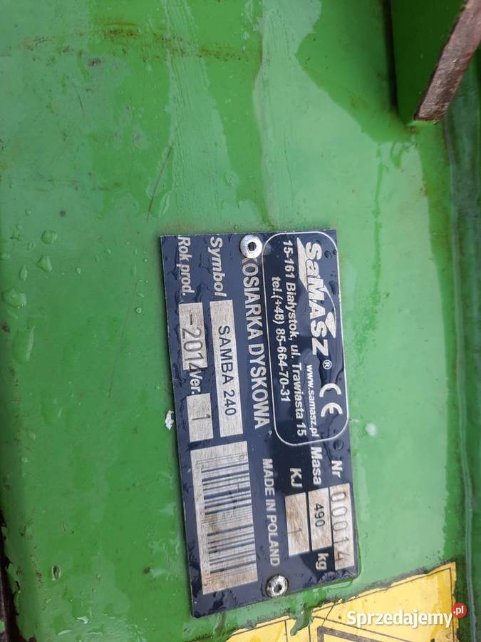 Kosiarka dyskowa samasz samba 240 Maszyny zielonkowe Króle Duże