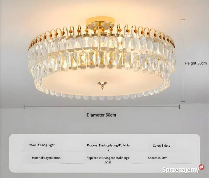 Złoty żyrandol Lampy wiszące Warszawa sprzedam