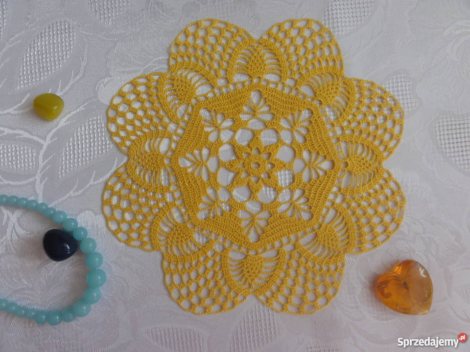 Kolorowe serwetki na szydełku większe rozmiary wielokolorowy Obrusy i serwety Lublin