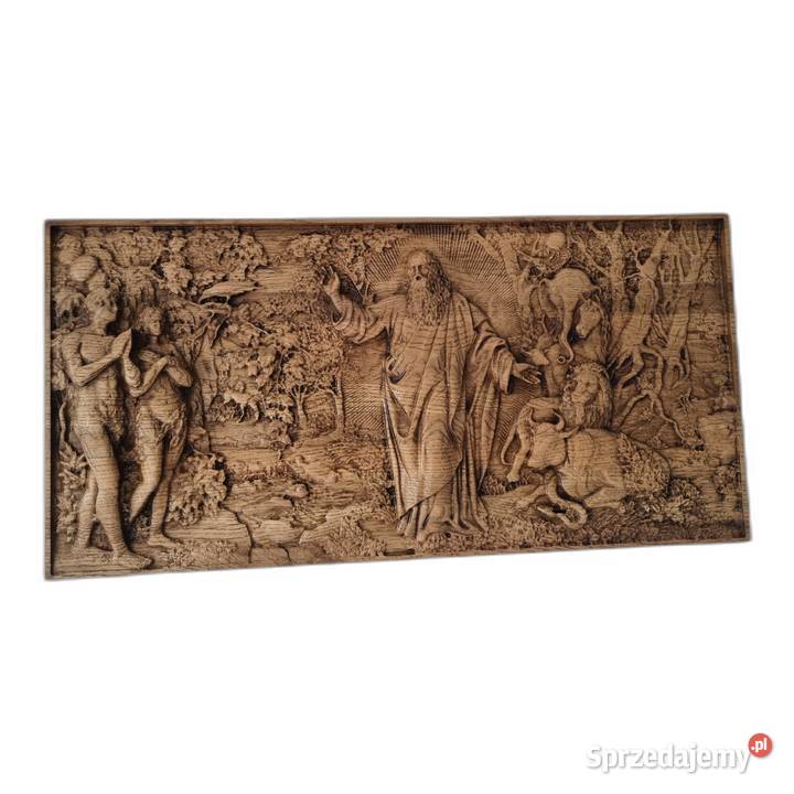 Stworzenie Świata Nietypowy Obraz z Drewna Obrazki i obrazy Malechowo