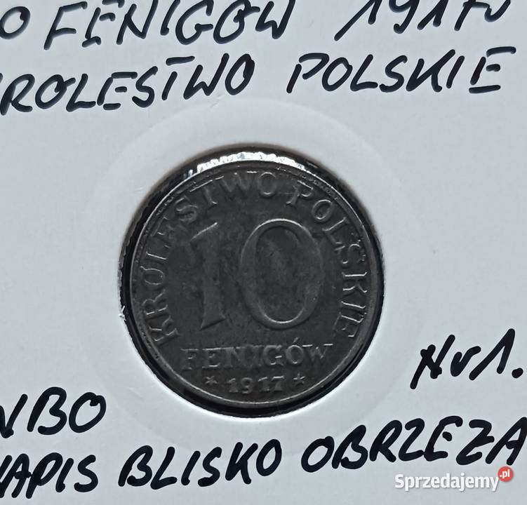 10 Fenigów Królestwo Polskie 1917 r NBO 1 Konin