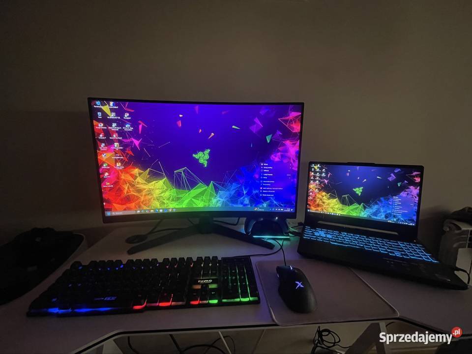 Zestaw gamingowy Laptop ASUS monitor Asus 27c Laptopy i netbooki
