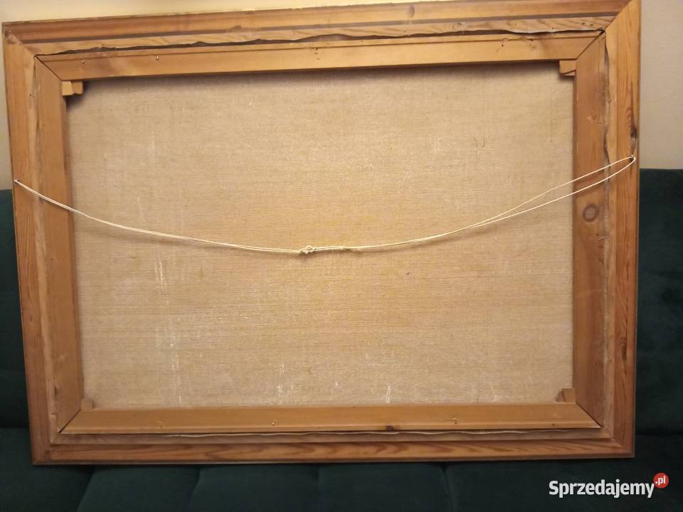 Duży olej na płótnie Wiejski pejzarz ŻNIWA w Malarstwo Warszawa