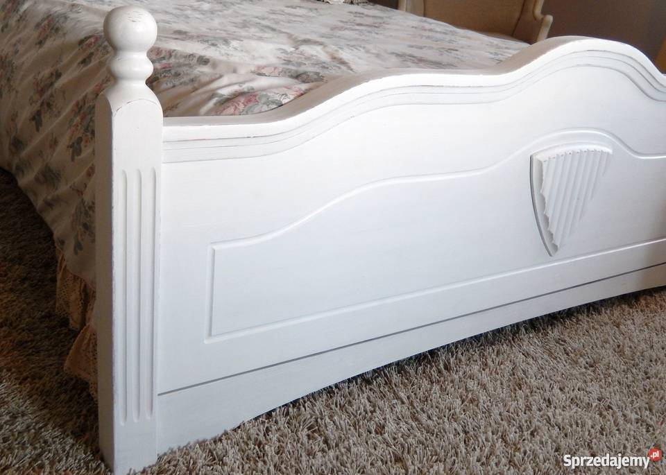 wielkie łóżko prowansalskie shabby chic biały Lubin sprzedam