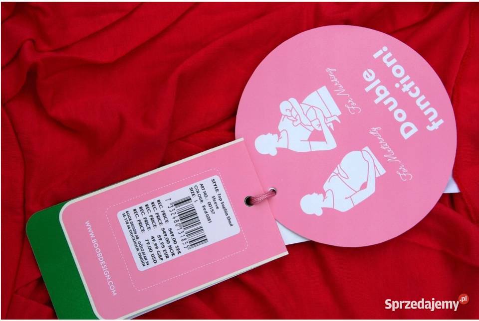 M Bluzka ciążowa Boob czerwona do karmienia Odzież śląskie