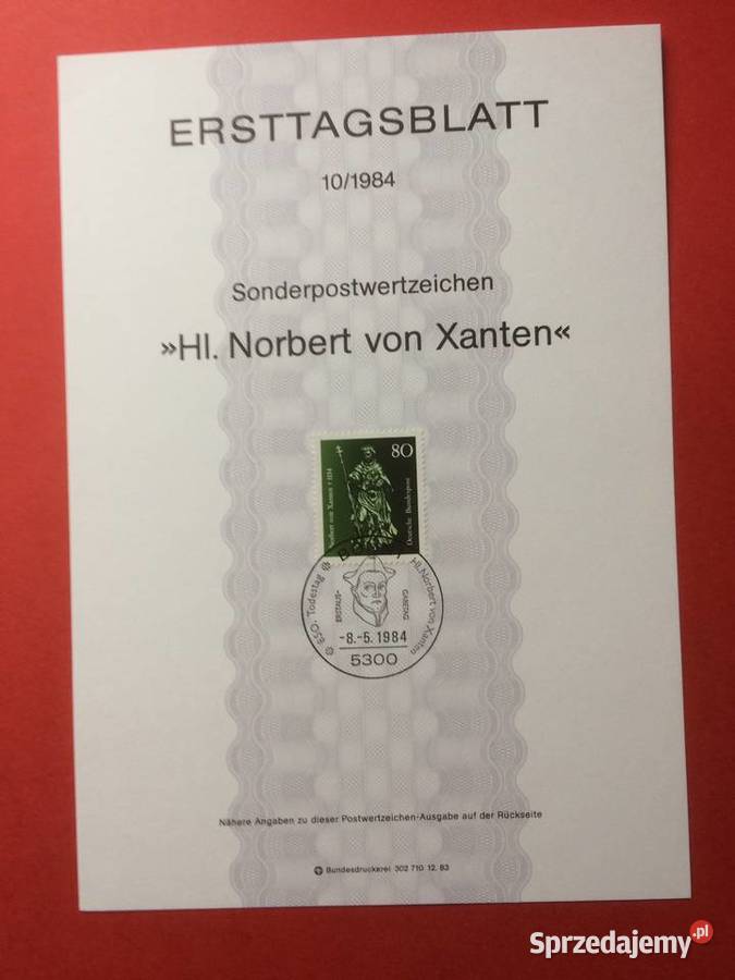 557 Niemiecki Specjalny Znaczek Pocztowy Filatelistyka zachodniopomorskie Szczecin